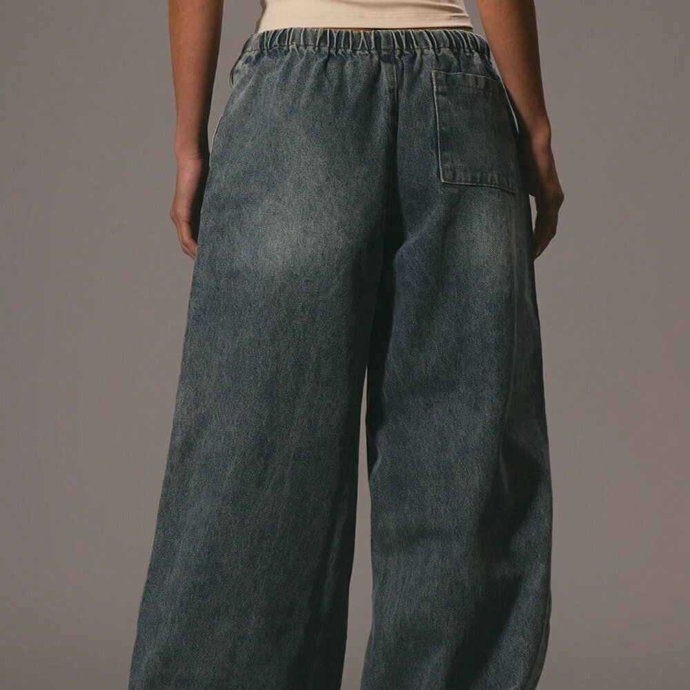 Blue Casual Women's Denim Trousers - Picture 2 of 5